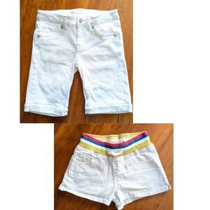 2 Pair Girls' Sz 8 Shorts Levis White Stretch